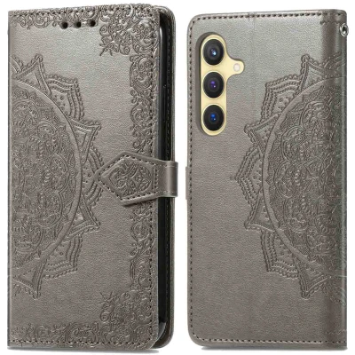 Abbildung von Samsung Galaxy S24 Hülle Kunstleder iMoshion Klapphülle Handyhülle Grau