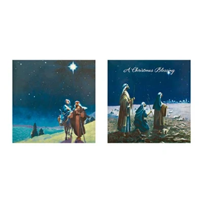 Abbildung von Hallmark Weihnachtskarten mit Weihnachtskrippen, in 2 religiösen Designs, 12 Karten