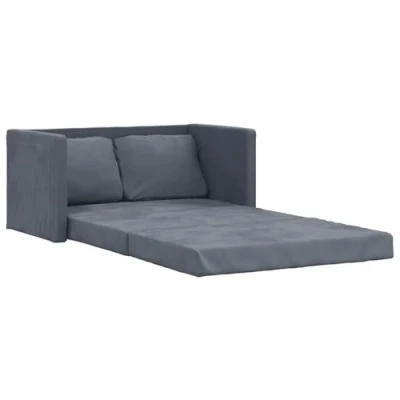 Abbildung von vidaXL Sofa Bodensofa mit Schlaffunktion Dunkelgrau 122x204x55 cm Samt