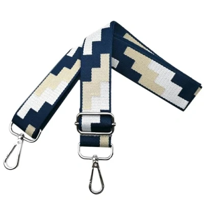 Abbildung von Taschengurte zum Wechseln Verstellbarer Schultergurt für Taschen, Taschengurt Breit 3.8 cm Schulterriemen mit Silber Karabiner Damen Tragegurt Schultertasche und Handtaschen, Blau, J3