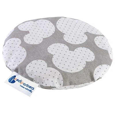 Abbildung von Medi Partners Kirschkernkissen Wärmekissen Körnerkissen für Babys 180g rund 15cm Öko Natur 100% Baumwolle Wärme + Kältetherapie Massagetherapie (Schneeflocken/Sonnen)