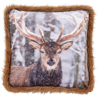 Abbildung von done. Dekokissen &quot;Deer&quot;, Bedrucktes Kissen in feinem Samtstoff