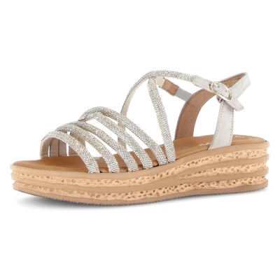 Abbildung von Gabor Keilsandalette, Damen, Größe: 41, Platino/oak Schuhe