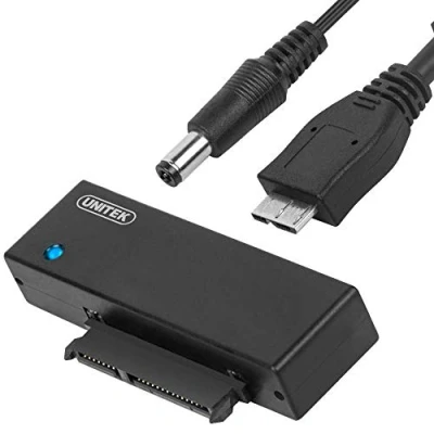 Abbildung von UNITEK SATA zu USB 3.0 Adapter, 6Gbps, Konverter für universelle 2.5/3.5 HDD/SSD Festplatten und Optisches I/II/III Laufwerk, Laufwerke (CD/DVD/Blu Ray), inkl. 12V / 2A Netzteil