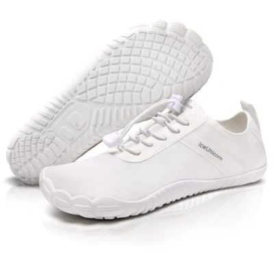 Abbildung von IceUnicorn Barfuss Schuhe Damen Walkingschuhe Barfußschuhe Herren Anfänger Bequeme Atmungsaktiv Gesunde (Weiß, 39EU)