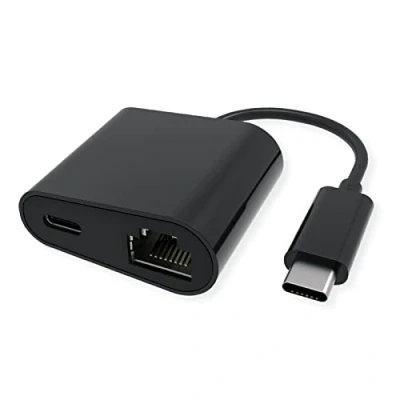 Abbildung von VALUE USB 3.2 Gen 2 Typ C zu Gigabit Ethernet Konverter + 1x PD Port, 100W