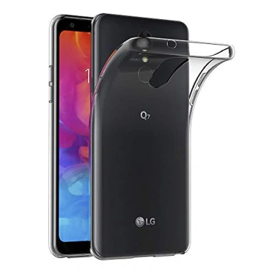 Abbildung von AICEK Hülle Compatible für LG Q7 Transparent Silikon Schutzhülle Case Clear Durchsichtige TPU Bumper Handyhülle (5,5 Zoll)