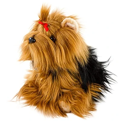 Abbildung von Teddys Rothenburg Kuscheltier Yorkshire Terrier sitzend 27 cm braun schwarz (Hund 28 cm, Plüschterrier)