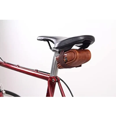 Abbildung von Gusti Satteltasche Leder UDO B. Schlauchtasche Fahrradtasche für Werkzeug Ledertasche Vintage Braun