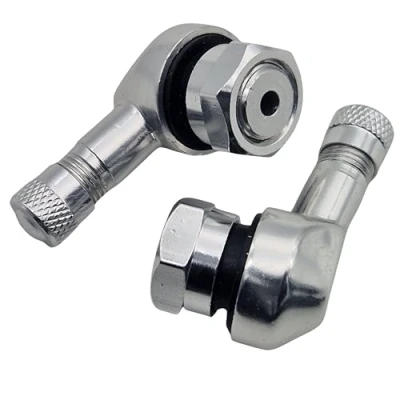 Abbildung von 2x Motorrad Alu Winkelventil Silber 11,3mm Ventile Eckventil Ventil
