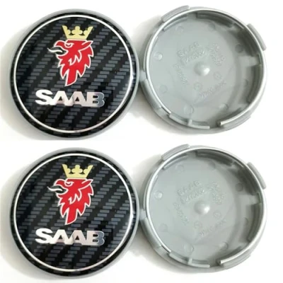 Abbildung von 4 Stück Nabendeckel für SAAB BJ SCS Car Rad Center Hub Cap Auto Styling Felgen Abdeckung Badge Emblem Aufkleber Radnabenkappen