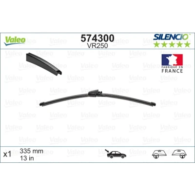 Abbildung von Scheibenwischer Valeo Silencio X.trm, Rear 574300 335mm hinten Rahmenlos VOLKSWAGEN: Touareg I, Polo IV Schrägheck, Tiguan SEAT: Altea