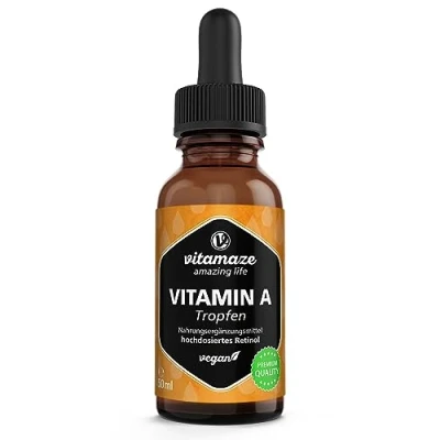 Abbildung von Vitamin A 500 µg hochdosiert vegan Tropfen 50 ml