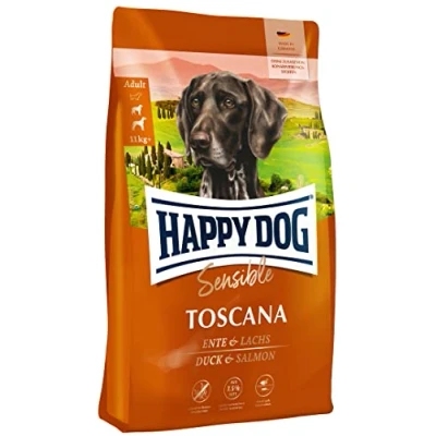 Abbildung von Happy Dog Sensible Toscana M 4 kg Trockenfutter, Geschmacksrichtung Ente &amp; Lachs