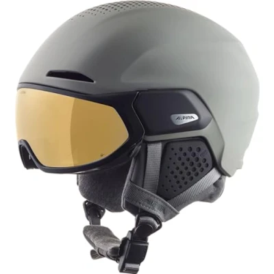 Abbildung von Alpina Unisex Erwachsene Alto Q LITE Skihelm, Moon Grey matt (Gold Mirror), 55 59