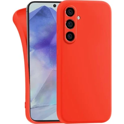 Abbildung von MyGadget Hülle kompatibel mit Samsung Galaxy A55 5G robuste Handyhülle TPU Case Slim Silikonhülle Back Cover Kratzfest Schutzhülle Matt Orange