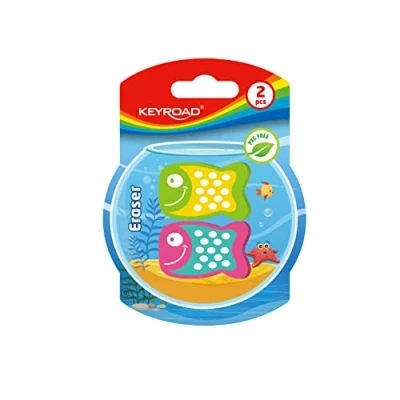 Abbildung von KeyRoad Radiergummi Fische/Radierer für Bleistift und Buntstift/ 2 Stücke/Blister/Mischung aus Farben/Ideal Schule Büro, KR972126