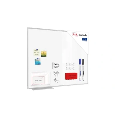 Abbildung von ALLboards Magnetisches Whiteboard 100x80cm Magnettafel mit Aluminiumrahmen und Stifteablage, Weiß Magnetisch Tafel, Trocken Abwischbar, Wiederbeschreibbar Weißtafel