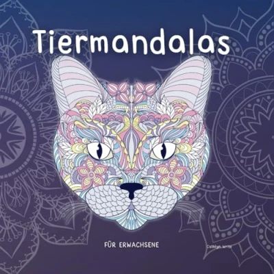 Abbildung von Mandalas für Erwachsene: Tiermotive, Achtsamkeitsmandalas, Anti Stress, 80