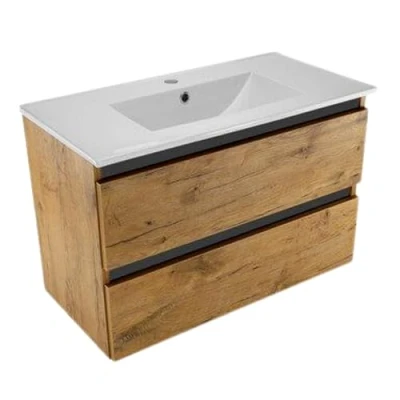 Abbildung von Paplinskioebel Bad Hängeschrank, Badezimmerschrank mit Waschbecken 80 x 51,5 39 cm, Kleiner Waschbeckenschrank, Gästebadschrank, Schubladen