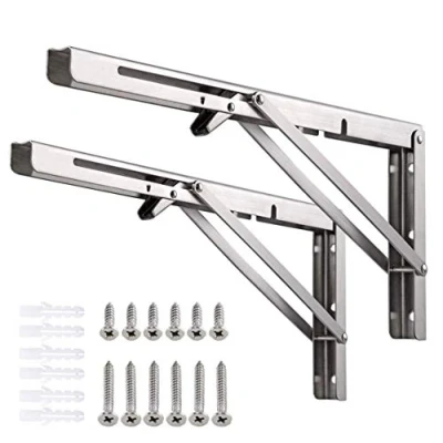 Abbildung von Professionelle Klappkonsole Schwerlast, 350mm Edelstahl Tisch Klappregalhalterungen Klappträger Regalträger für Bänke und Regale