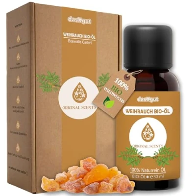 Abbildung von DasXgut BIO Weihrauchöl 30 ml [100% NATURREIN] Reines Weihrauch Öl Duftöl Parfumqualität Nachhaltiger Wildwuchs Frankincense Oil E5004119