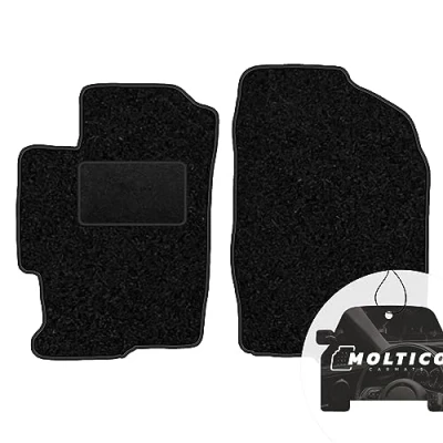 Abbildung von moto MOLTICO Vorne Fußmatten Auto Velours Autoteppiche Schwarz Automatten Set 2 teilig passend für Mazda 6 I 2002 2007