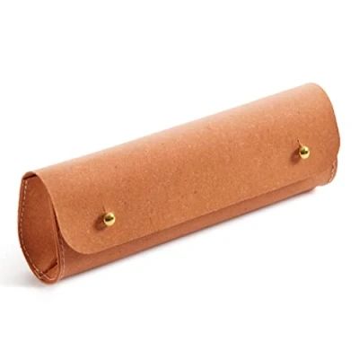 Abbildung von Miquelius Recyceltes Federmäppchen mit Nieten, 1 Fach, Größe 200 x 65 43 mm, braun, Recycelte Nieten