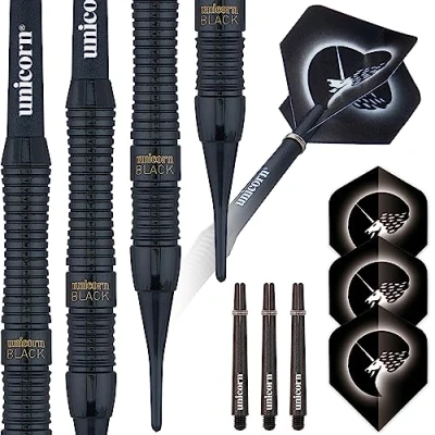 Abbildung von Unicorn Core PlusStyle 1BlackSoft Tip Darts, Schwarz, 16 g