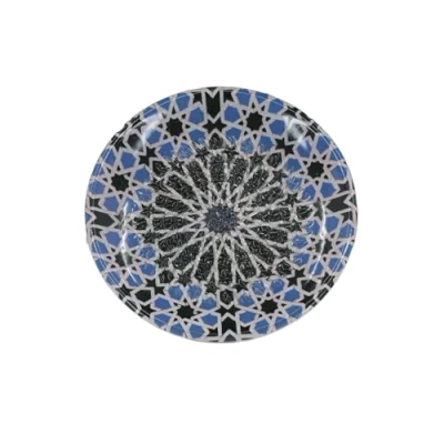 Abbildung von Kaladia Multireibe Reibeteller in blau &amp; schwarze Sterne, Keramik, handbemalte Küchenreibe Made Spain