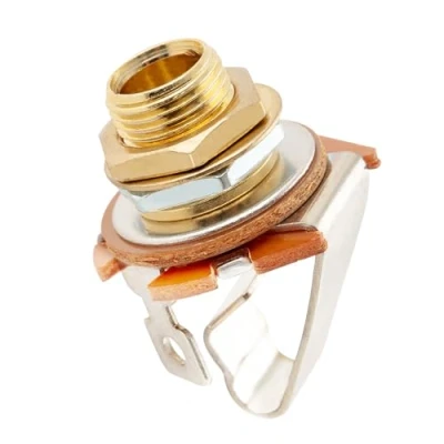 Abbildung von Musiclily Pro 1/4 Zoll Gitarren Klinkenbuchse Eingang Ausgang Jack Socket für E Gitarre Bass, Gold