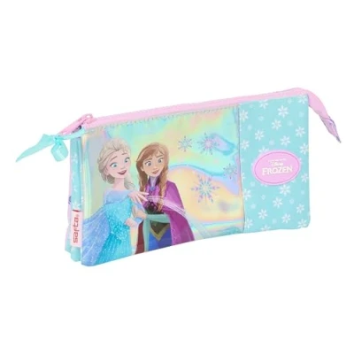 Abbildung von Safta Frozen Cool Days Federmäppchen für Kinder, ideal Kinder im Schulalter, bequem und vielseitig, Qualität Widerstandsfähigkeit, 22 x 3 12 cm, Violett/Himmelblau,