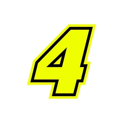 Abbildung von 4R Quattroerre.it 13384 Nummer Racing 4 Moto GP, Fluogelb, 10 x 9,5 cm