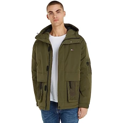 Abbildung von Tommy Jeans TECH Jacket Winterjacke, Herren, Größe: Medium, Drab olive green