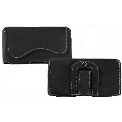 Abbildung von MATADOR Lederhülle Ledertasche Gürtelclip/Schlaufe Handytasche Gürteltasche kompatibel mit iPhone 5 5S 5C SE Schwarz