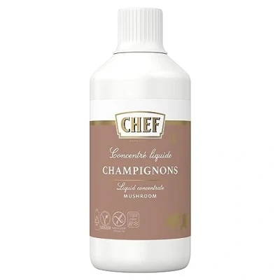 Abbildung von Maggi CHEF Flüssiges Konzentrat Pilz, Geschmacksboost für Pilz und Gemüsegerichte, 100% Natürlicher Geschmack, vegan, 1er Pack (1 x 980 ml)