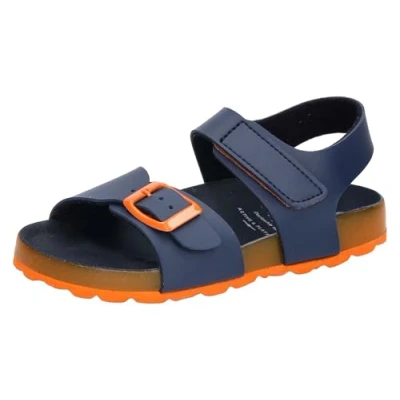 Abbildung von LICO Bioline Master Unisex Riemensandalette für Kinder, Größe: 34, Navy/orange Schuhe