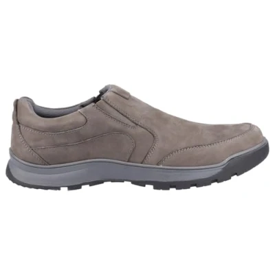 Abbildung von Hush Puppies Jasper Leder Herren Graue Nubuk Mokassins Schuhe