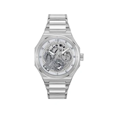Abbildung von HUGO Grail Skeleton Uhr silvercoloured, Herren, Größe: One Size, Silver coloured
