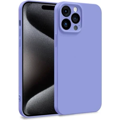 Abbildung von MyGadget Hülle für iPhone 15 Pro Max Zweilagige Handyhülle mit Kameraschutz Cover Innenfutter &amp; Silikon außen Flieder
