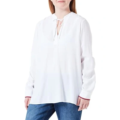Abbildung von Tommy Hilfiger Damen Bluse Elegant, Weiß (Th Optic White), 40