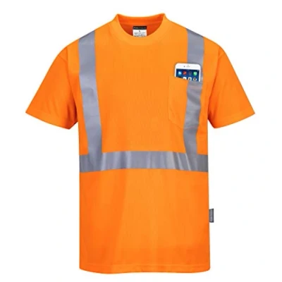 Abbildung von Portwest Warnschutz T Shirt mit BRUSTTASCHE, Größe: M, Farbe: Orange, S190ORRM