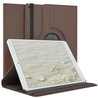 Abbildung von EAZY Case Tablet Hülle für iPad Air 1. Generation (2013) Schutzhülle 9.7 Zoll Smart Cover Rotationcase zum Aufstellen Klapphülle 360 drehbar mit Standfunktion Tasche Kunstleder Braun