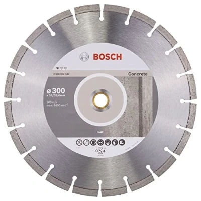 Abbildung von Bosch Professional 1x Diamanttrennscheibe Standard for Concrete (für Beton, Porenbeton, Ø 300 x 20/25,40 2,8 10 mm, Zubehör für Tisch &amp; Benzinsägen)