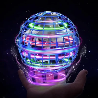 Abbildung von XINHOME Fliegender Ball, Flying Ball mit Led Beleuchtung, Orbi Drohne Orb Hover Toy Geschenke für Jungen Mädchen 6 12 Jahre Spielzeug Blau