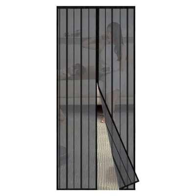 Abbildung von Sekey Magnet Fliegengitter Balkontür ohne Bohren, Türvorhang Fliegenschutz Schiebetür, Insektenschutz Vorhang Tür durch leichte Montage 85x205cm, Schwarz