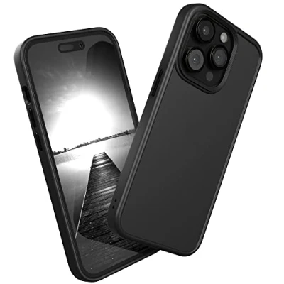 Abbildung von EAZY CASE Ultra Schutz Outdoor Hülle kompatibel mit iPhone 14 Pro, hochwertige Schutzhülle Aufprallschutz, Stoßfest und Kratzfest, dünne Handyhülle Kameraschutz, Schwarz