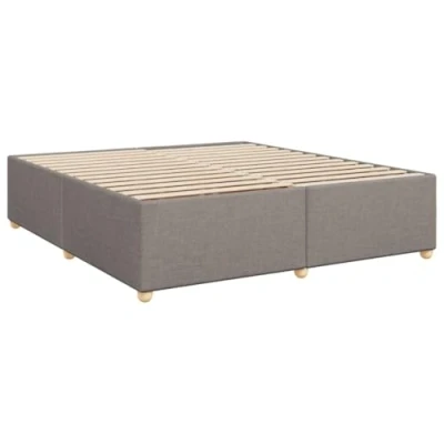 Abbildung von vidaXL Bettgestell, Bett mit Lattenrost, Bettrahmen Bettfüße, Polsterbett Doppelbett für Schlafzimmer, Modern, Taupe 200x200cm Stoff