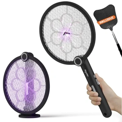 Abbildung von RAPIZZ Elektrische Fliegenklatsche Extra Stark 3in1 Funktion &amp; Gratis Mückenklatsche I Elektrischer Fliegenfänger Aufladbar Fliegenfalle elektrisch Mückenschläger Electric fly swatter Mosquito Bat