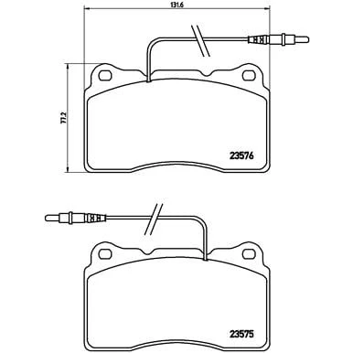 Abbildung von BREMBO P 23 082 Bremsbelagsatz inkl. Verschleißwarnkontakt ohne Zubehör PEUGEOT: 3008 I, 807, 607 Limousine, CITROËN: C8, FIAT: Ulysse II